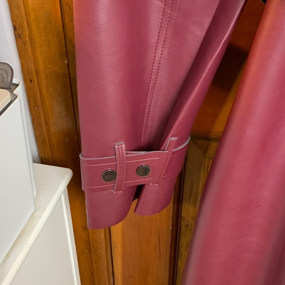 Naked Wardrobe Burgundy Trench Coat small vegan leather new with tags - Picture 10 of 10